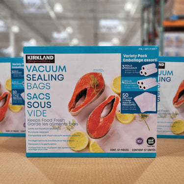 Image of Kirkland Signature Vacuum Sealing Bags, Assortment Pack - 1 x 2.1 Kilos